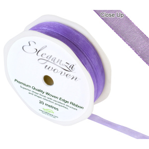 Eleganza Woven Edge Ribbon 10mm X 20m Purple No.36