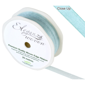 Eleganza Woven Edge Ribbon 10mm X 20m Lt Blue No.25