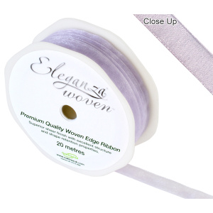 Eleganza Woven Edge Ribbon 10mm X 20m Lavender No.45