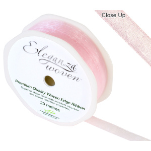 Eleganza Woven Edge Ribbon 10mm X 20m Lt Pink No.21