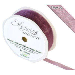 Eleganza Woven Edge Ribbon 10mm X 20m Grape No.46