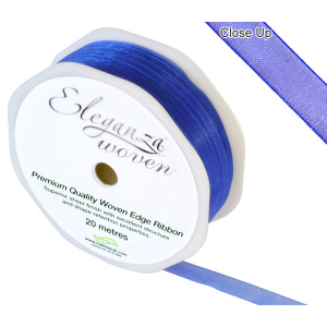 Eleganza Woven Edge Ribbon 10mm X 20m Royal Blue No.18