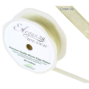 Eleganza Woven Edge Ribbon 10mm X 20m Pale Yellow No.10