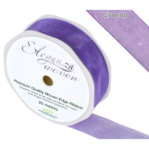 Eleganza Woven Edge Ribbon 25mm X 20m Purple No.36