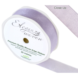 Eleganza Woven Edge Ribbon 25mm X 20m Lavender No.45