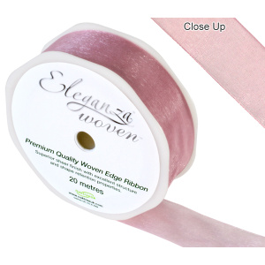 Eleganza Woven Edge Ribbon 25mm X 20m Classic Pink No.07