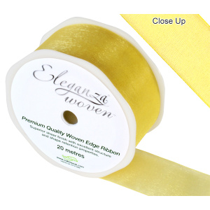Eleganza Woven Edge Ribbon 38mm X 20m Yellow No.11