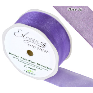 Eleganza Woven Edge Ribbon 38mm X 20m Purple No.36