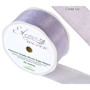 Eleganza Woven Edge Ribbon 38mm X 20m Lavender No.45