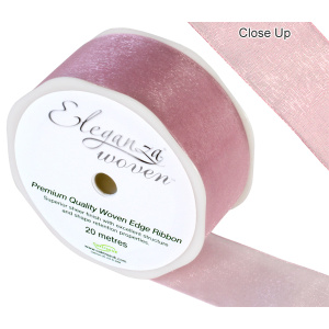 Eleganza Woven Edge Ribbon 38mm X 20m Classic Pink No.07
