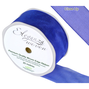 Eleganza Woven Edge Ribbon 38mm X 20m Royal Blue No.18
