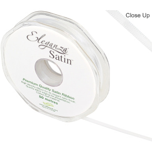 Eleganza Double Faced Satin 3mm X 50m White No.01