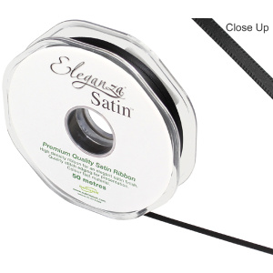 Eleganza Double Faced Satin 3mm X 50m Black No.20