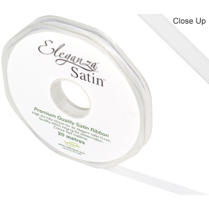 Eleganza Double Faced Satin 6mm X 20m White No.01