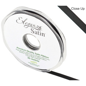 Eleganza Double Faced Satin 6mm X 20m Black No.20