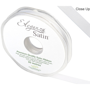 Eleganza Double Faced Satin 10mm X 20m White No.01