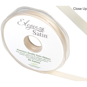 Eleganza Double Faced Satin 10mm X 20m Cream No.62