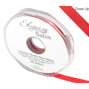 Eleganza Double Faced Satin 10mm X 20m Red No.16
