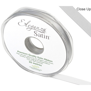 Eleganza Double Faced Satin 10mm X 20m Silver No.24