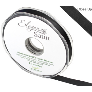 Eleganza Double Faced Satin 10mm X 20m Black No.20