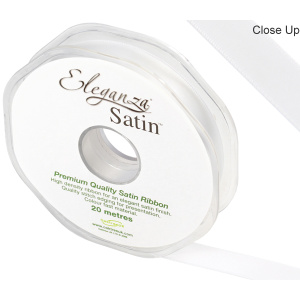 Eleganza Double Faced Satin 15mm X 20m White No.01