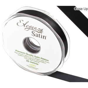 Eleganza Double Faced Satin 15mm X 20m Black No.20