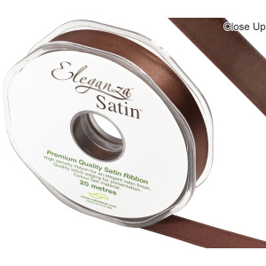 Eleganza Double Faced Satin 15mm X 20m Chocolate No.58