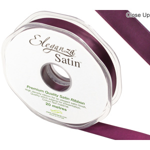 Eleganza Double Faced Satin 15mm X 20m Aubergine No.32