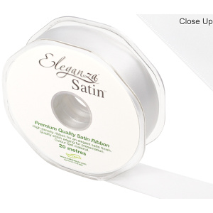 Eleganza Double Faced Satin 25mm X 20m White No.01