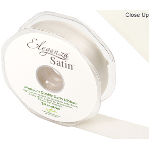 Eleganza Double Faced Satin 25mm X 20m Ivory No.61