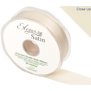 Eleganza Double Faced Satin 25mm X 20m Cream No.62