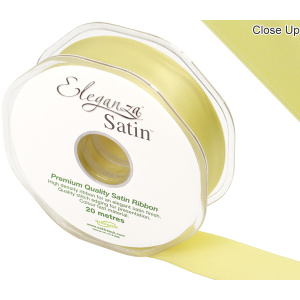 Eleganza Double Faced Satin 25mm X 20m Pale Yellow No.10