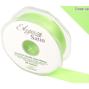 Eleganza Double Faced Satin 25mm X 20m Lime Green No.14
