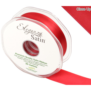 Eleganza Double Faced Satin 25mm X 20m Red No.16