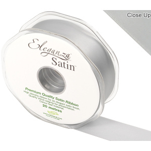 Eleganza Double Faced Satin 25mm X 20m Silver No.24