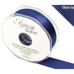 Eleganza Double Faced Satin 25mm X 20m Midnight Blue No.19