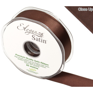 Eleganza Double Faced Satin 25mm X 20m Chocolate No.58