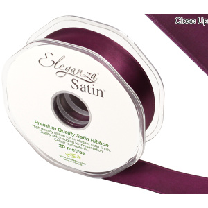 Eleganza Double Faced Satin 25mm X 20m Aubergine No.32