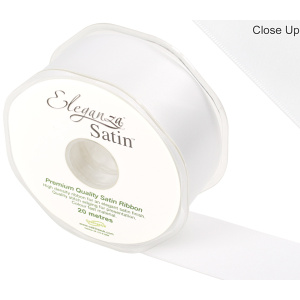 Eleganza Double Faced Satin 38mm X 20m White No.01