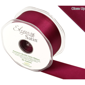 Eleganza Double Faced Satin 38mm X 20m Burgundy No.17