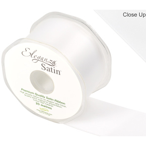 Eleganza Double Faced Satin 50mm X 20m White No.01