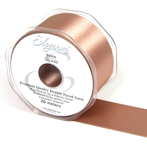 Eleganza Double Faced Satin 50mm X 20m Deep Rose Gold No.88