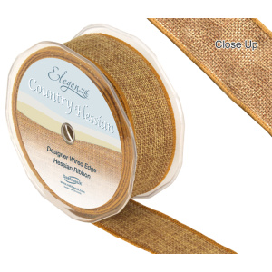 Eleganza Wired Country Hessian 38mm X 10m Tan No.76