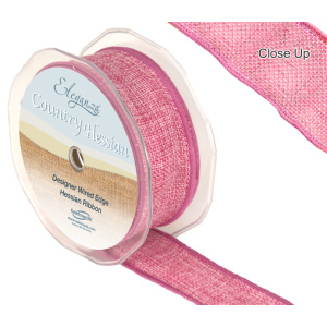 Eleganza Wired Country Hessian 38mm X 10m Lt. Pink No.21