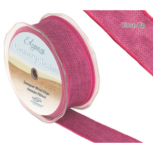 Eleganza Wired Country Hessian 38mm X 10m Fuchsia No.28