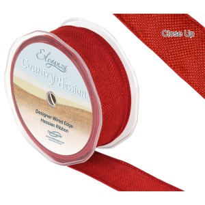 Eleganza Wired Country Hessian 38mm X 10m Red No.16