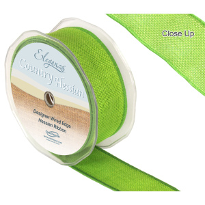 Eleganza Wired Country Hessian 38mm X 10m Lime Green No.14
