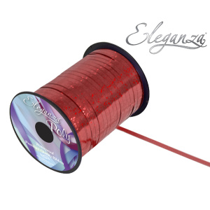 Eleganza Poly Curling Ribbon Holographic 5mm X250yds Red