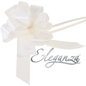 Eleganza Poly Pull Bows 30mm X 30pcs White No.01
