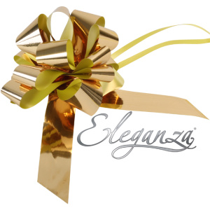 Eleganza Poly Pull Bows Metallic 30mm X 30pcs Gold